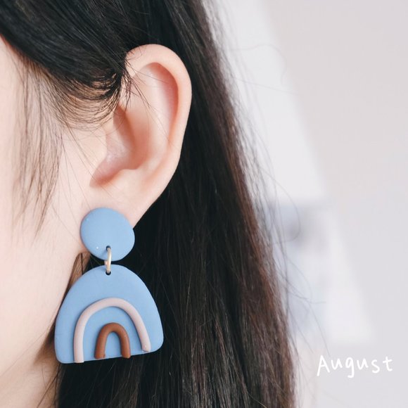 Polymer Clay Earring - Blue - Picture 4 of 6